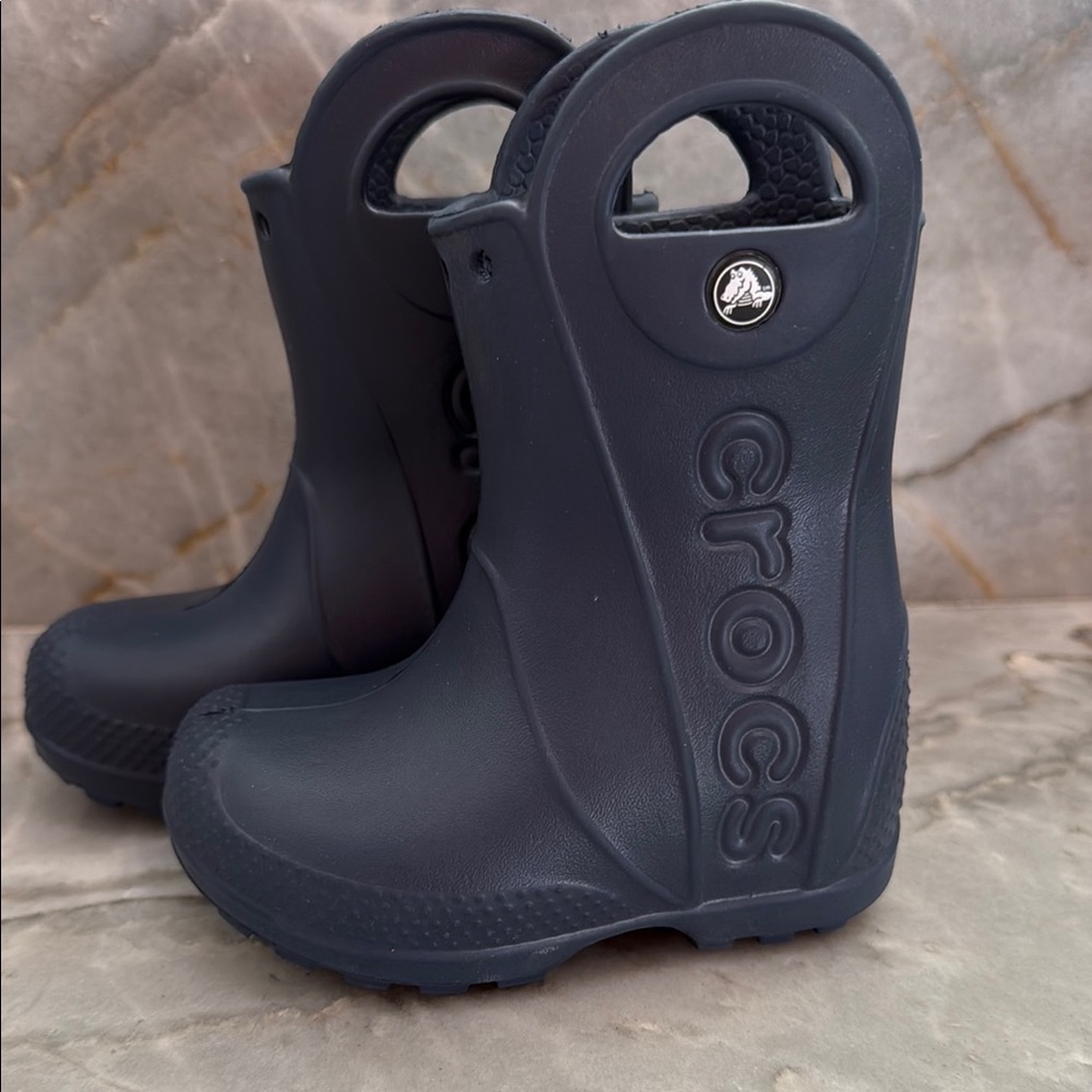 CROCS Blue Rain & Snow Boots Waterproof Pull-On